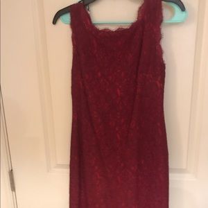 Red lace dress